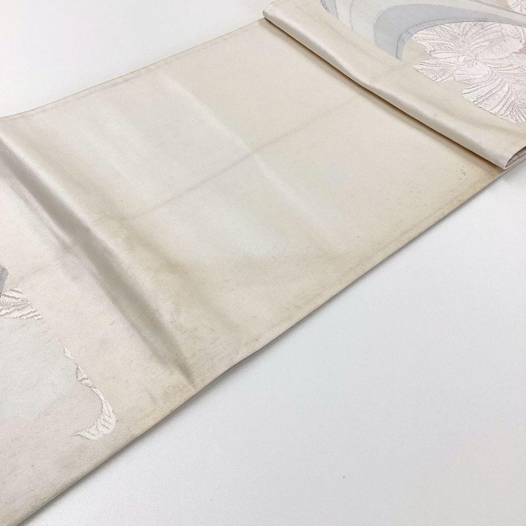 5248# Japanese Vintage Fukuro Obi Belt Kimono Fabric Silk Traditional Embroidery　