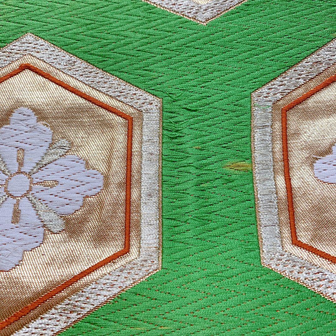 5060# Japanese Vintage Fukuro Obi Belt Kimono Fabric Silk Traditional Embroidery　