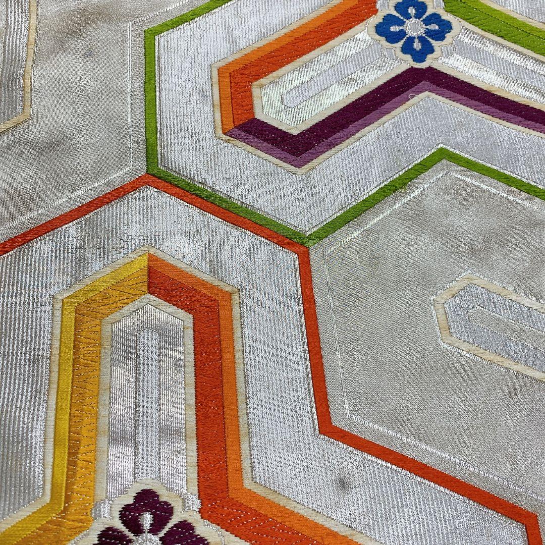 5082# Japanese Vintage Fukuro Obi Belt Kimono Fabric Silk Traditional Embroidery