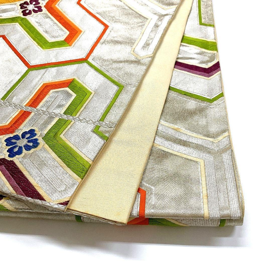 5082# Japanese Vintage Fukuro Obi Belt Kimono Fabric Silk Traditional Embroidery