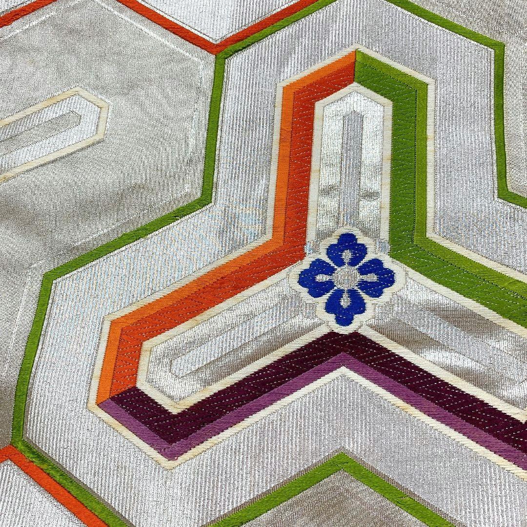 5082# Japanese Vintage Fukuro Obi Belt Kimono Fabric Silk Traditional Embroidery