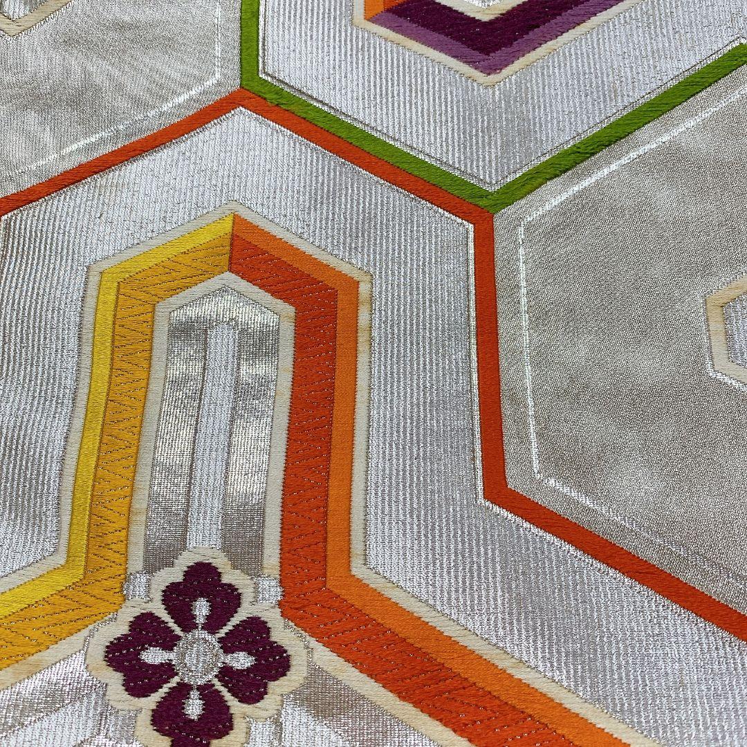 5082# Japanese Vintage Fukuro Obi Belt Kimono Fabric Silk Traditional Embroidery