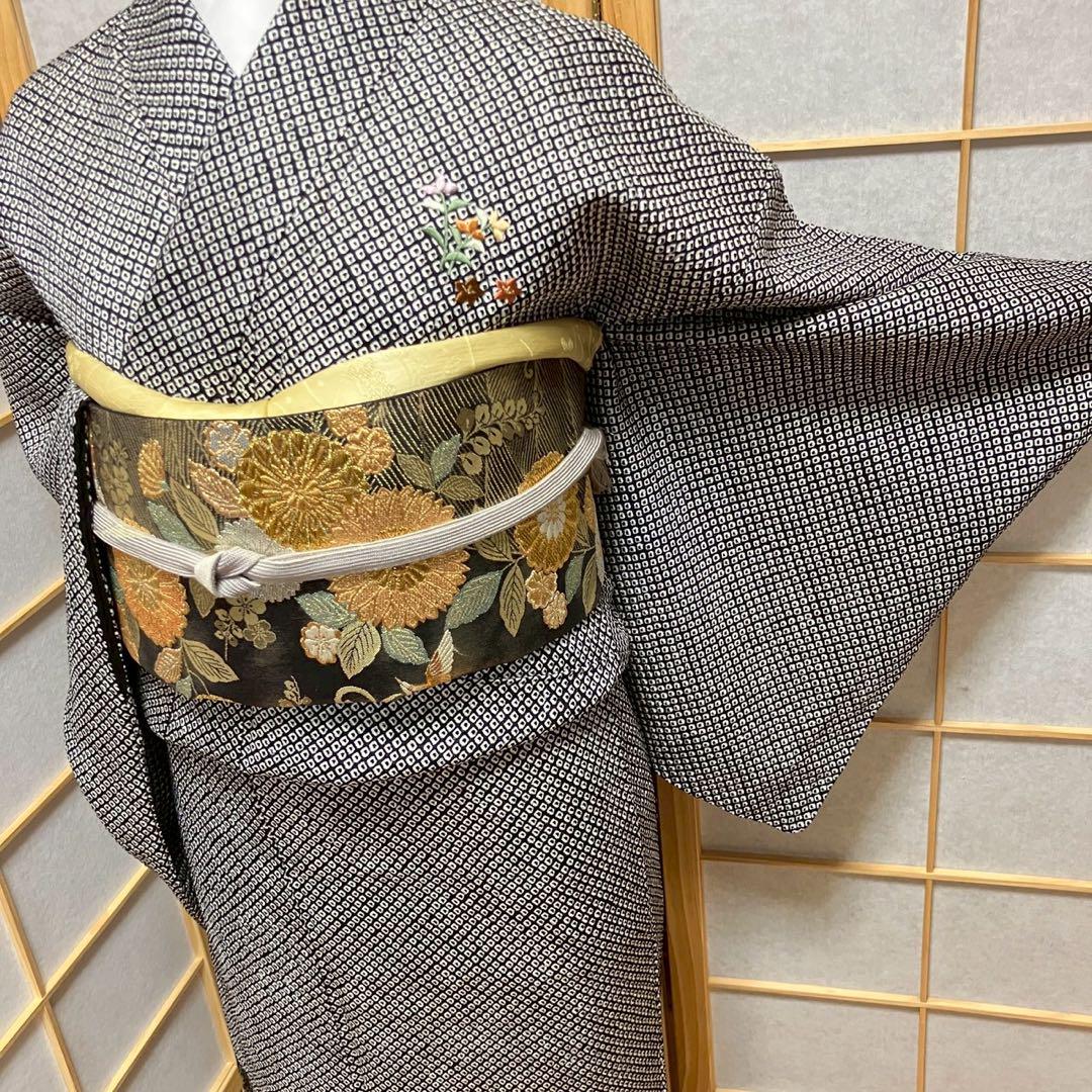 4400# Japanese Kimono Vintage Womens Silk Fabric Robe Kimono only sold Shibori