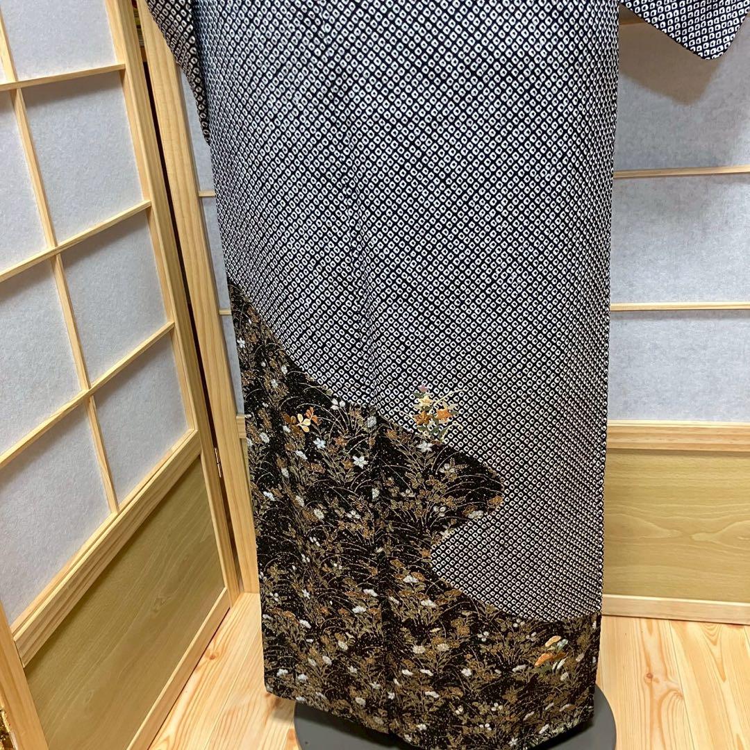 4400# Japanese Kimono Vintage Womens Silk Fabric Robe Kimono only sold Shibori