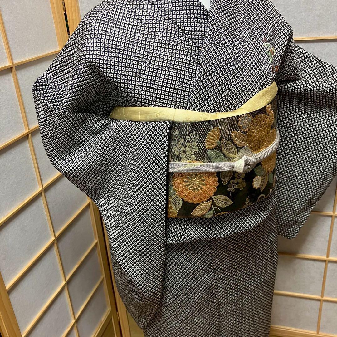 4400# Japanese Kimono Vintage Womens Silk Fabric Robe Kimono only sold Shibori