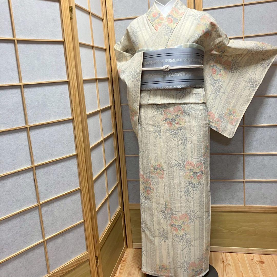 4397# Japanese Kimono Vintage Womens Silk Pongee Fabric Robe Kimono only sold