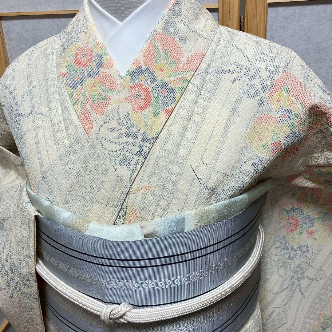 4397# Japanese Kimono Vintage Womens Silk Pongee Fabric Robe Kimono only sold
