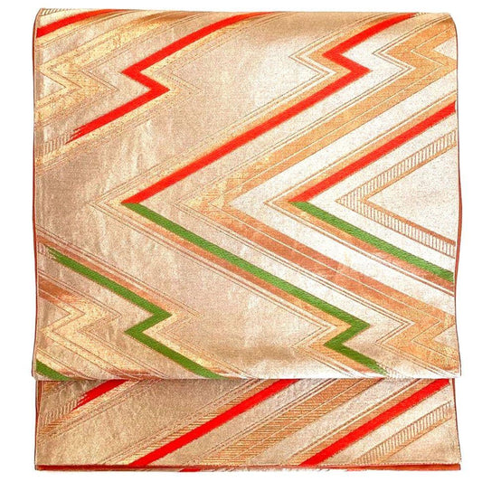 5289# Japanese Vintage Fukuro Obi Belt Kimono Fabric Silk Traditional