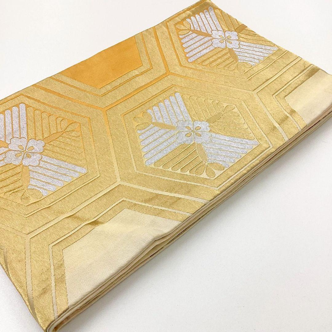 4952# Japanese Vintage Fukuro Obi Belt Kimono Fabric Silk Traditional Untailored