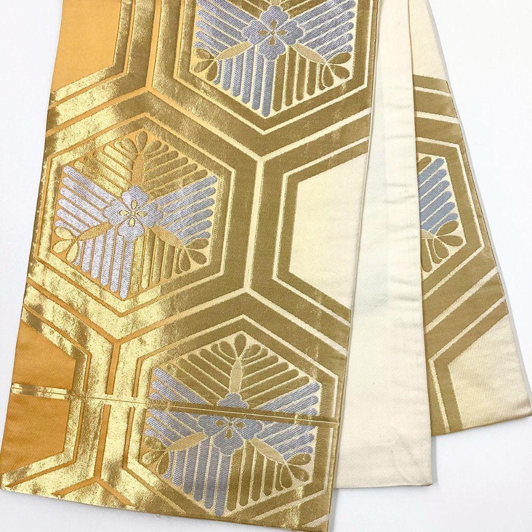 4952# Japanese Vintage Fukuro Obi Belt Kimono Fabric Silk Traditional Untailored