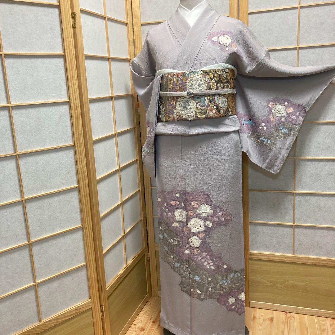 2887# Japanese Kimono Vintage Womens Silk Fabric Robe Kimono only sold Shibori