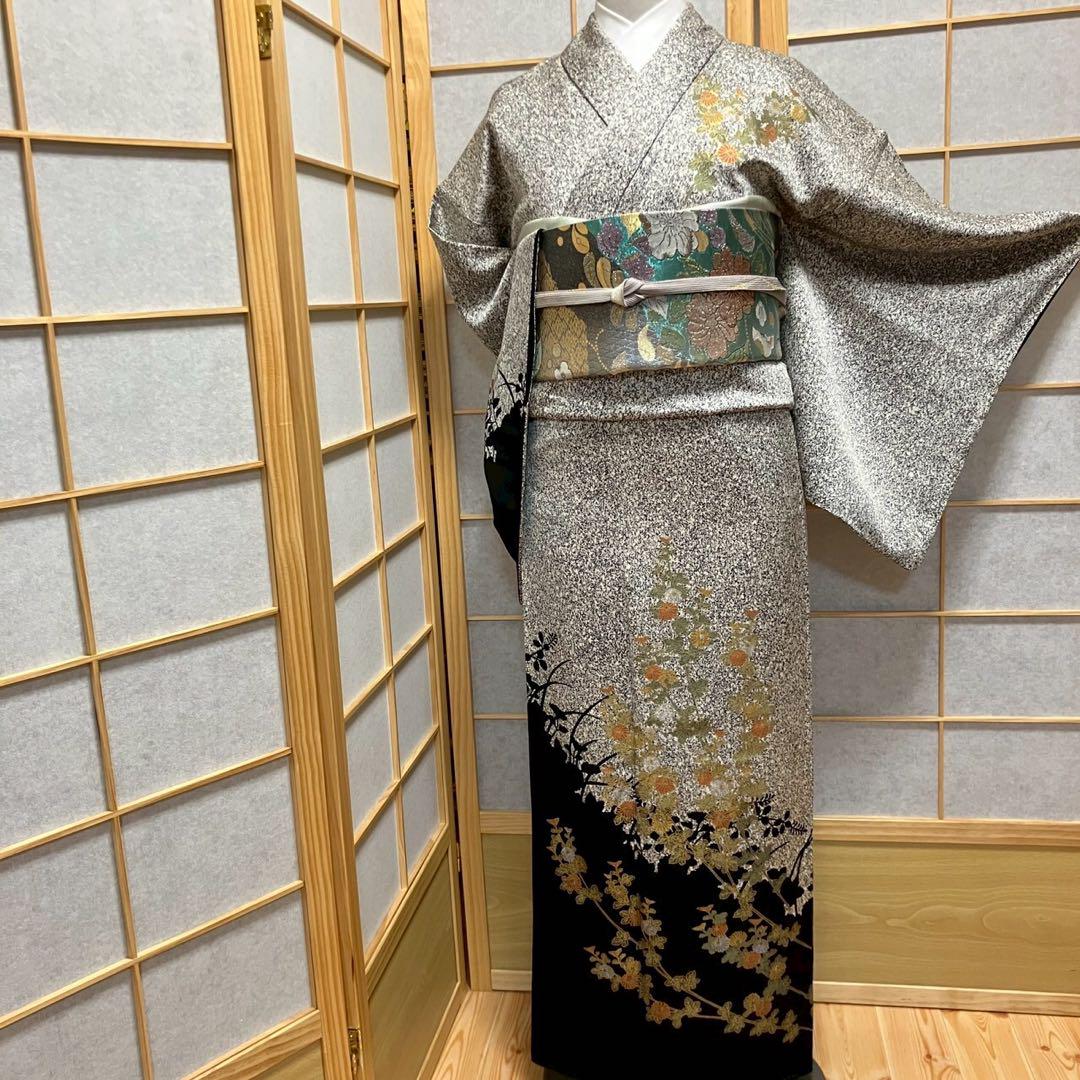 5480# Japanese Kimono Vintage Womens Silk Fabric Robe Kimono only sold