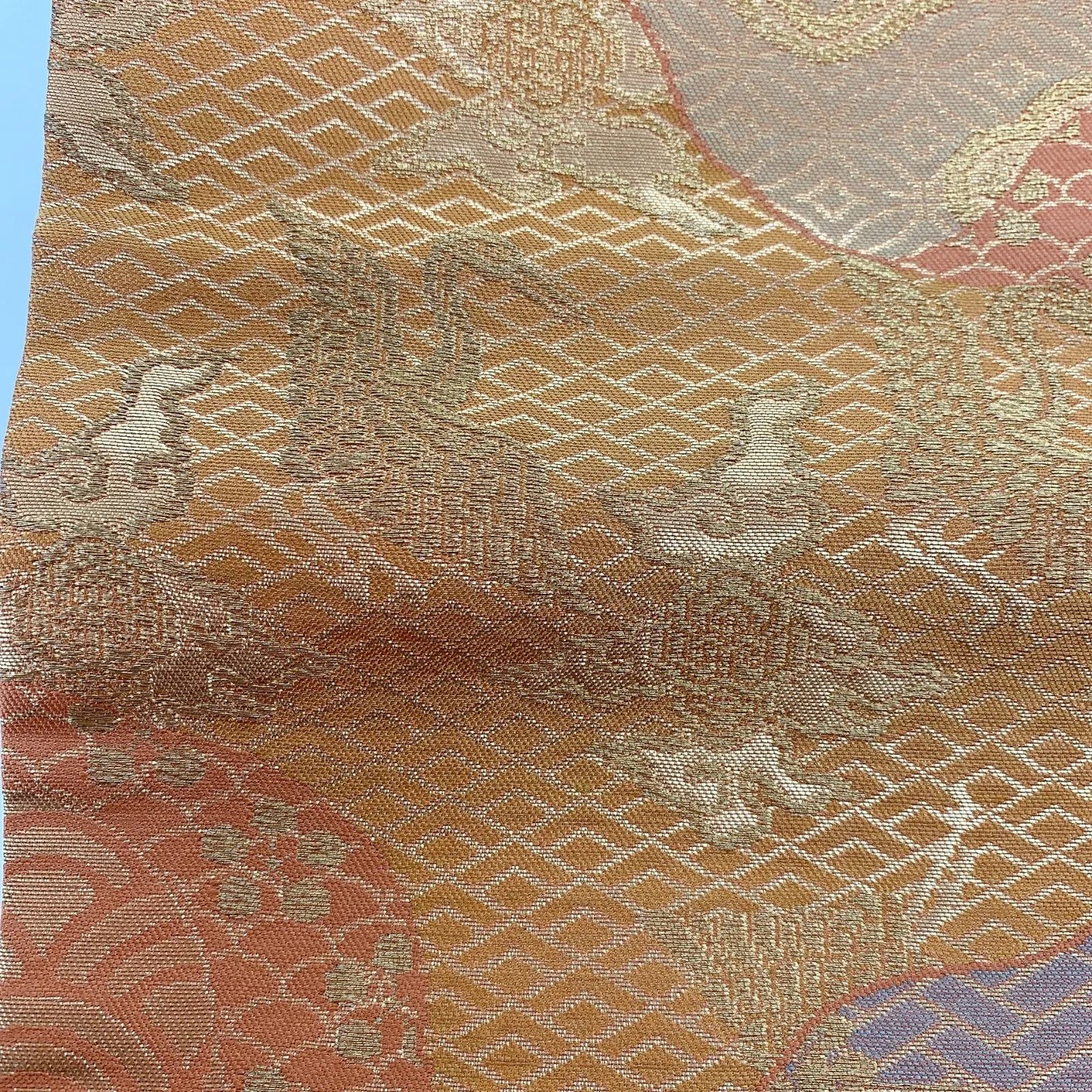 5604# Japanese Vintage Nagoya Obi Belt Kimono Fabric Silk Traditional