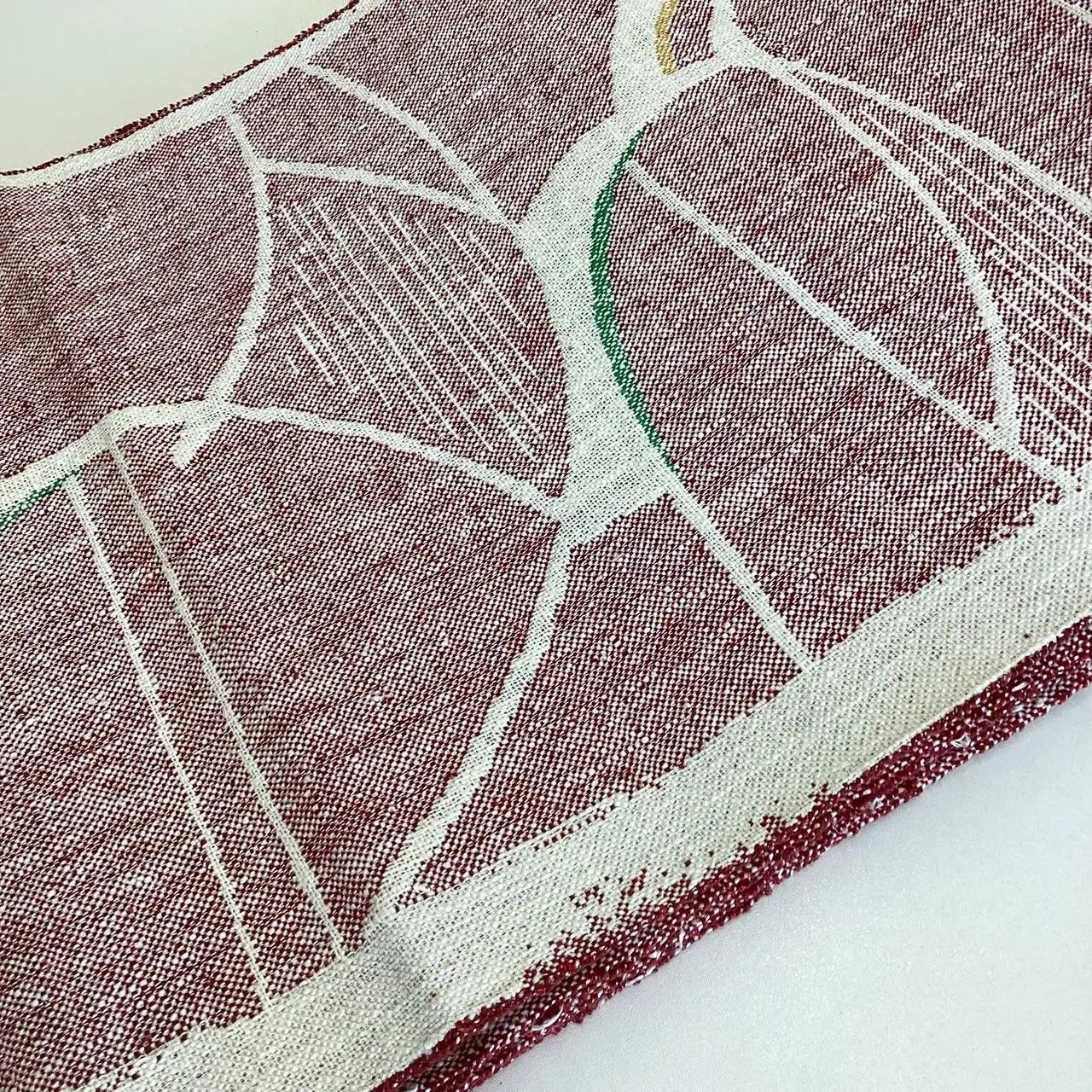 5672# Japanese Vintage Nagoya Obi Belt Kimono Pongee Fabric Silk Traditional