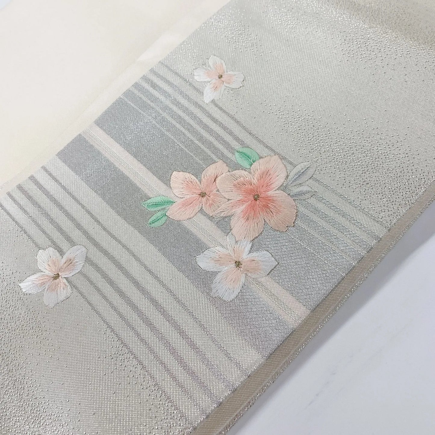 5627# Japanese Vintage Nagoya Obi Belt Kimono Fabric Silk Traditional Embroidery