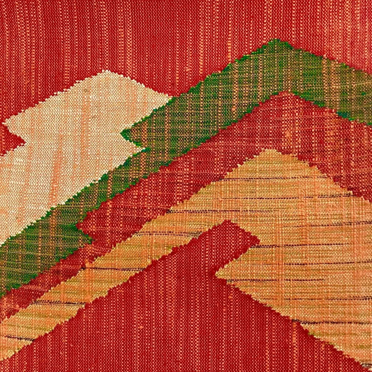 5646# Japanese Vintage Nagoya Obi Belt Kimono Pongee Fabric Silk Traditional