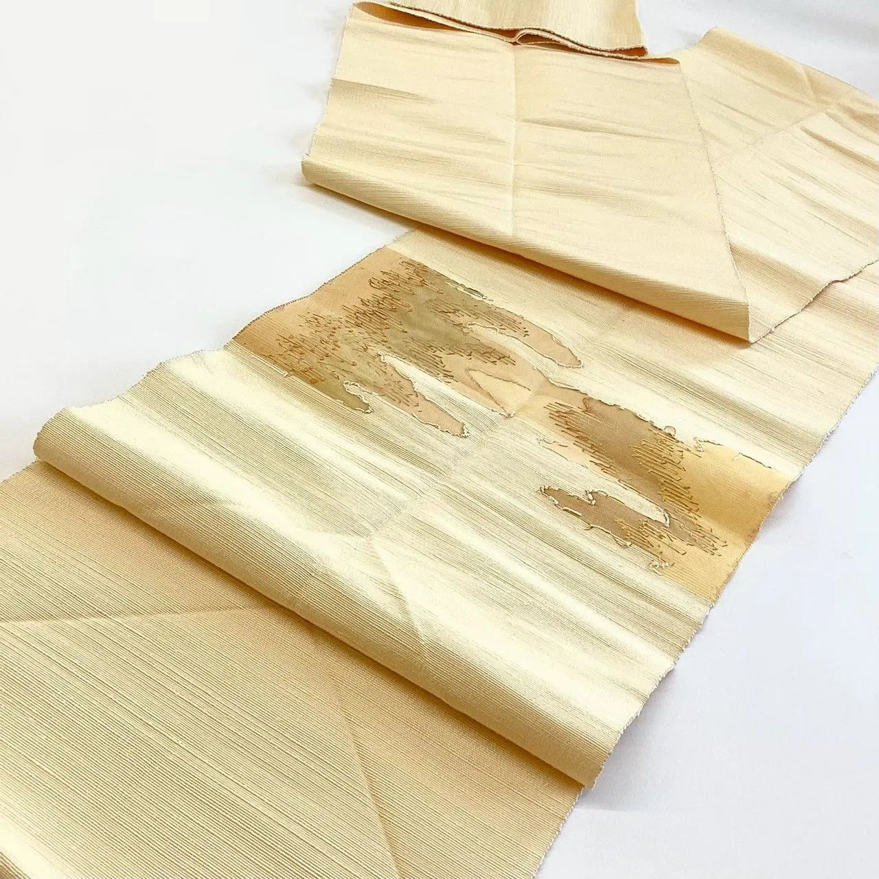 5648# Japanese Vintage Nagoya Obi Belt Kimono Pongee Fabric Silk Traditional