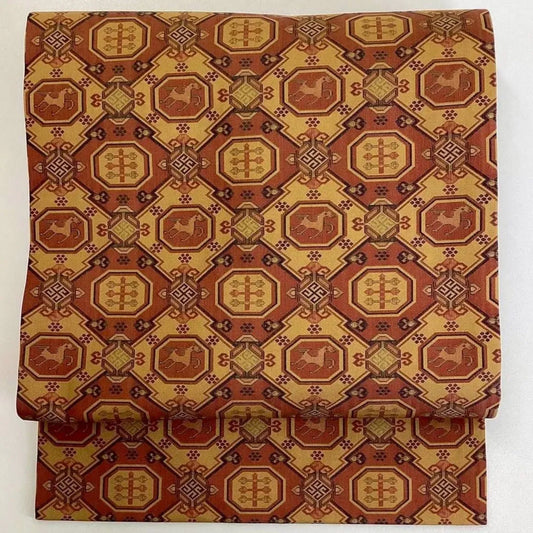 5716# Japanese Vintage Nagoya Obi Belt Kimono Fabric Silk Traditional