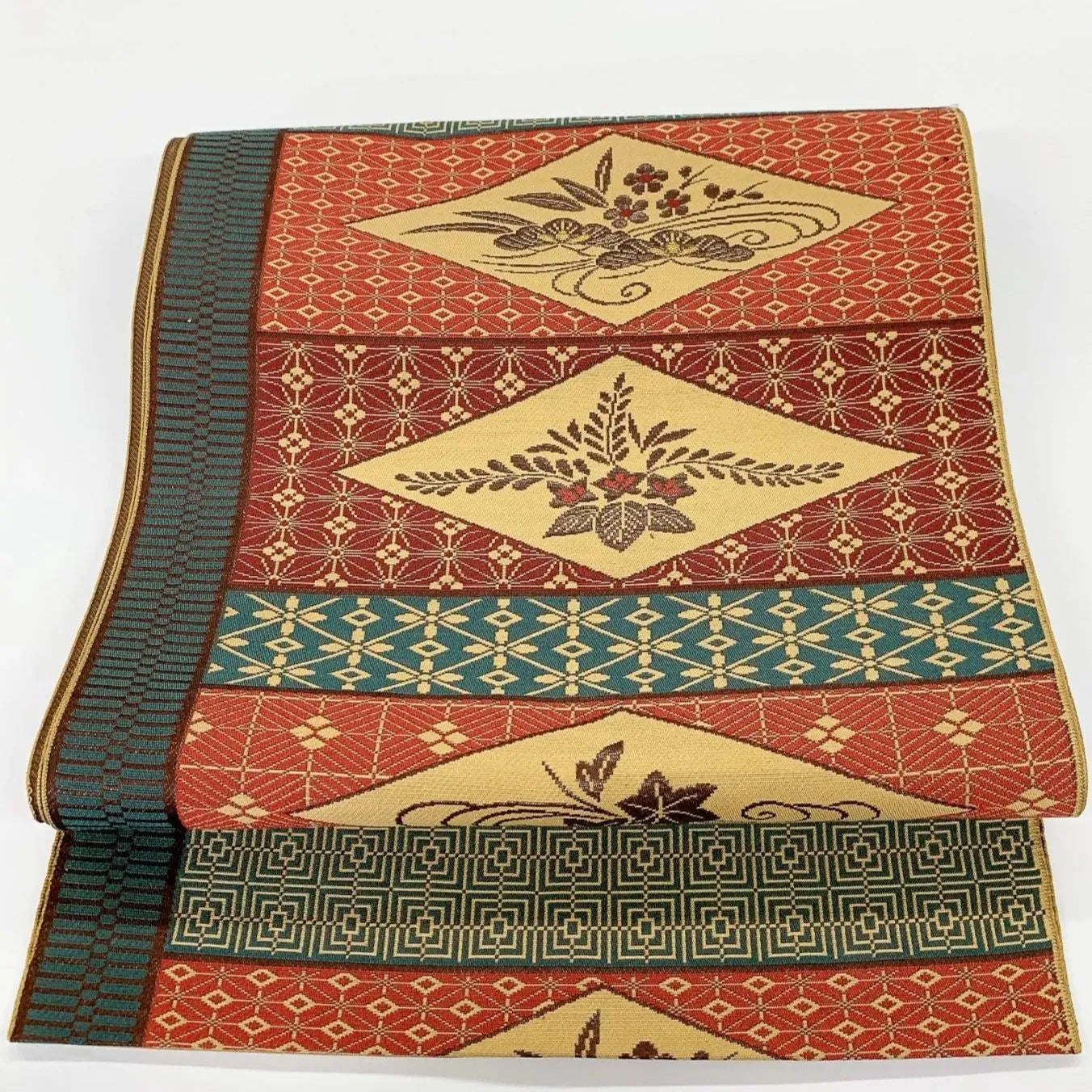 5589# Japanese Vintage Nagoya Obi Belt Kimono Fabric Silk Traditional