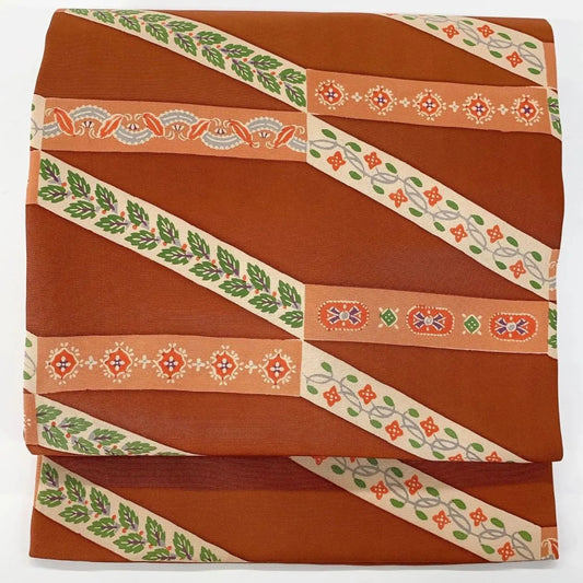 5634# Japanese Vintage Nagoya Obi Belt Kimono Fabric Silk Traditional