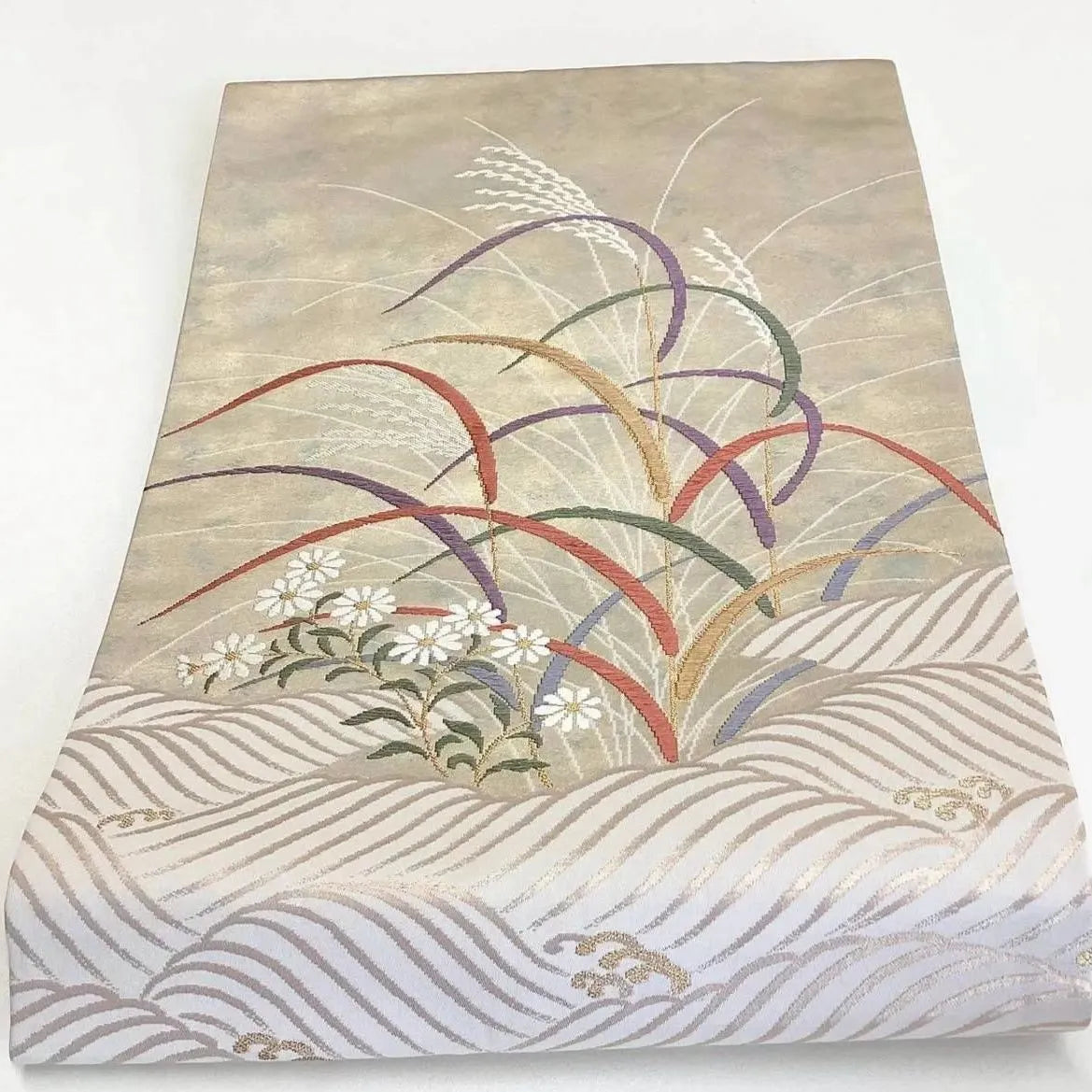 5721# Japanese Vintage Nagoya Obi Belt Kimono Fabric Silk Traditional