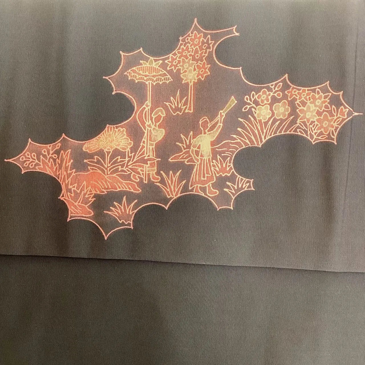 5663# Japanese Vintage Nagoya Obi Belt Kimono Fabric Silk Traditional