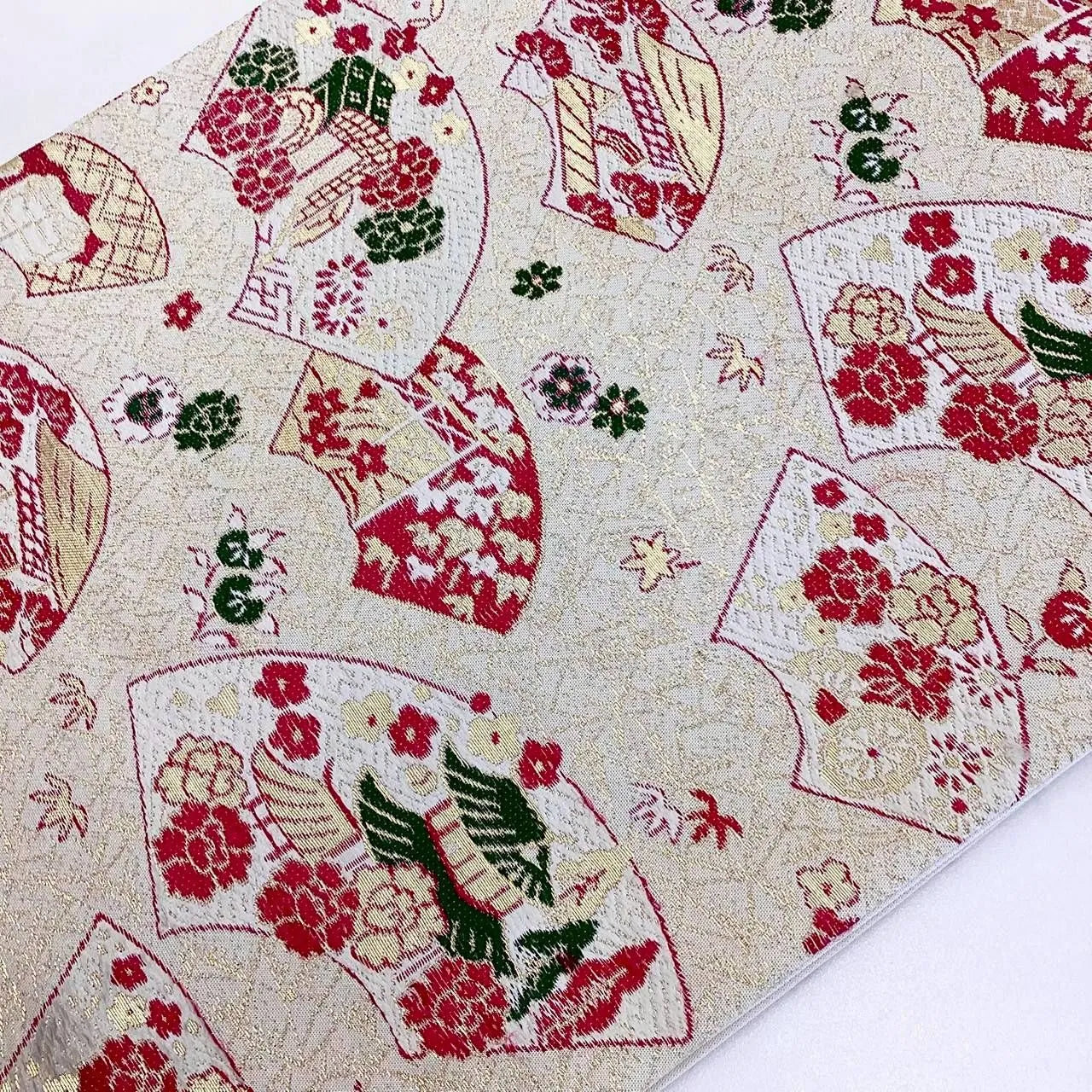 5693# Japanese Vintage Nagoya Obi Belt Kimono Fabric Silk Traditional