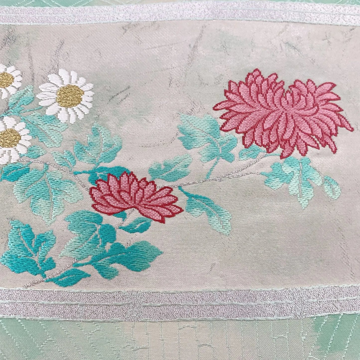 5590# Japanese Vintage Nagoya Obi Belt Kimono Fabric Silk Traditional