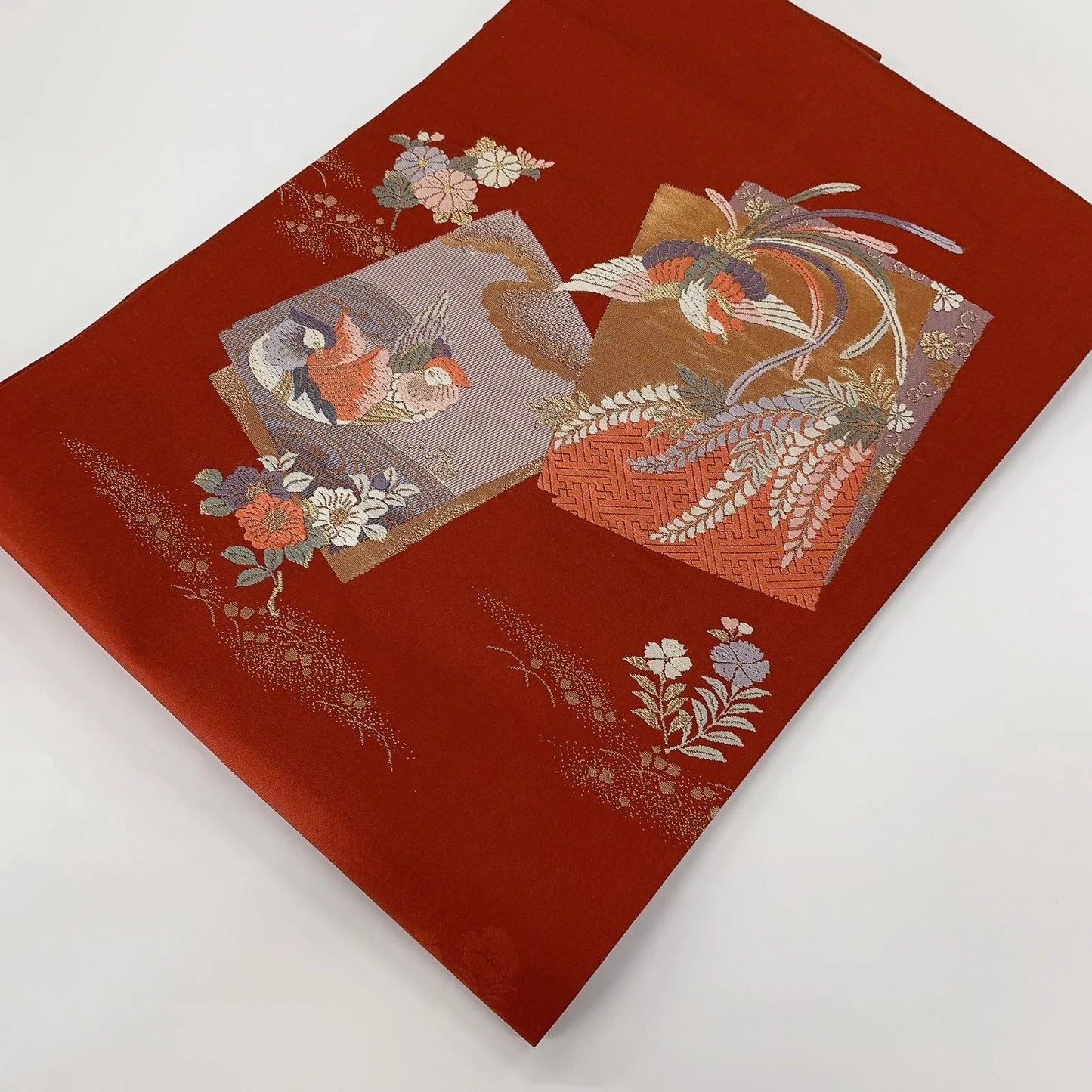 5630# Japanese Vintage Nagoya Obi Belt Kimono Fabric Silk Traditional