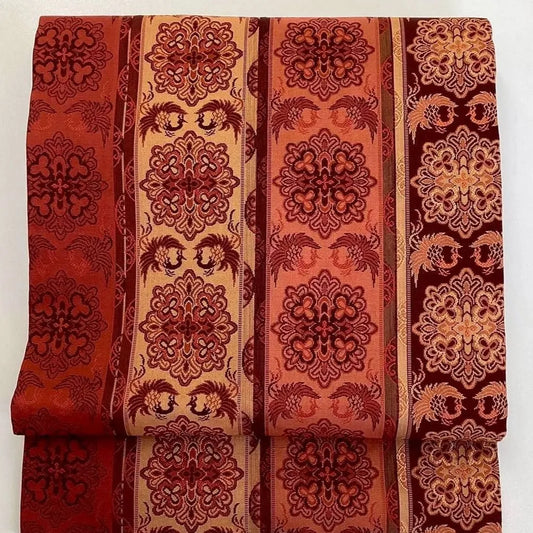 5714# Japanese Vintage Nagoya Obi Belt Kimono Fabric Silk Traditional